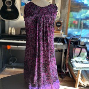 Purple Paisley Sleeveless Slinky Dress